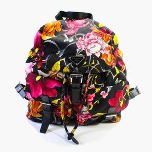 PRADA TESSUTO LARGE NYLON FLORAL HAWAIIAN PRINT BACKPACK